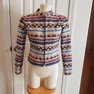 Octavia Women’s boho Aztec purple jacket Size XS
